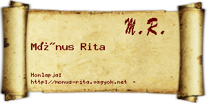 Mónus Rita névjegykártya