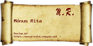 Mónus Rita névjegykártya