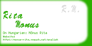 rita monus business card