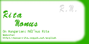 rita monus business card